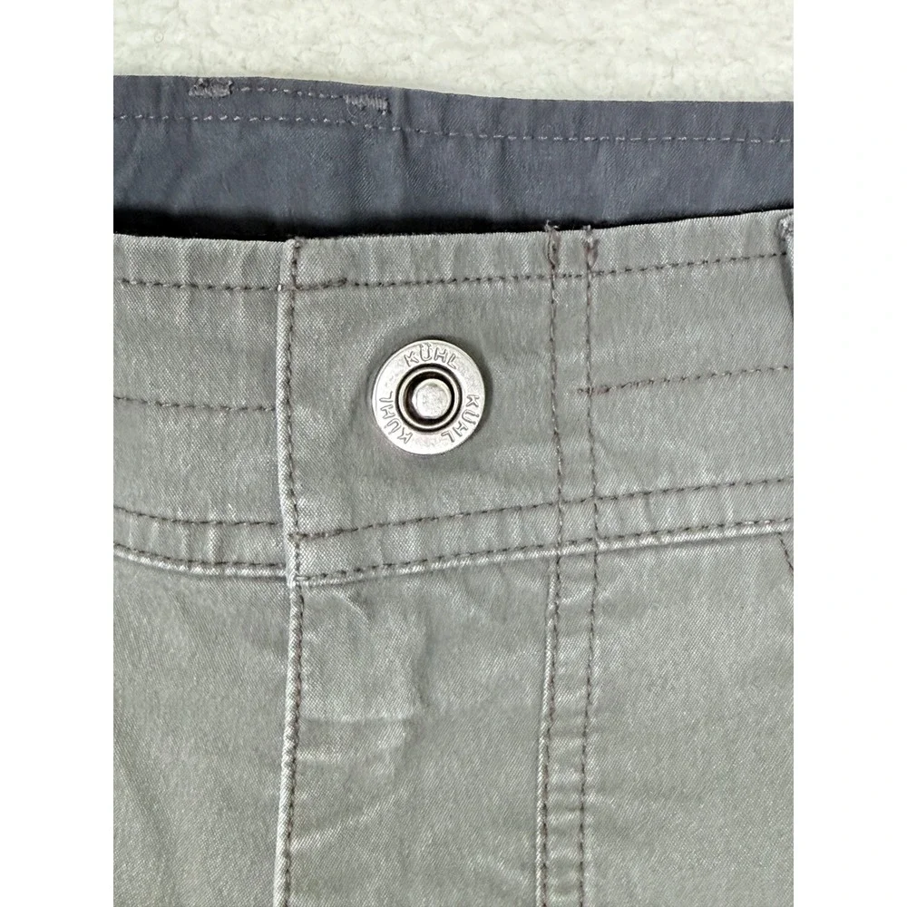 KUHL Men 34 Cargo Shorts Vintage Patina Dye Dark Gray Hiking Outdoor 7.5 Inseam